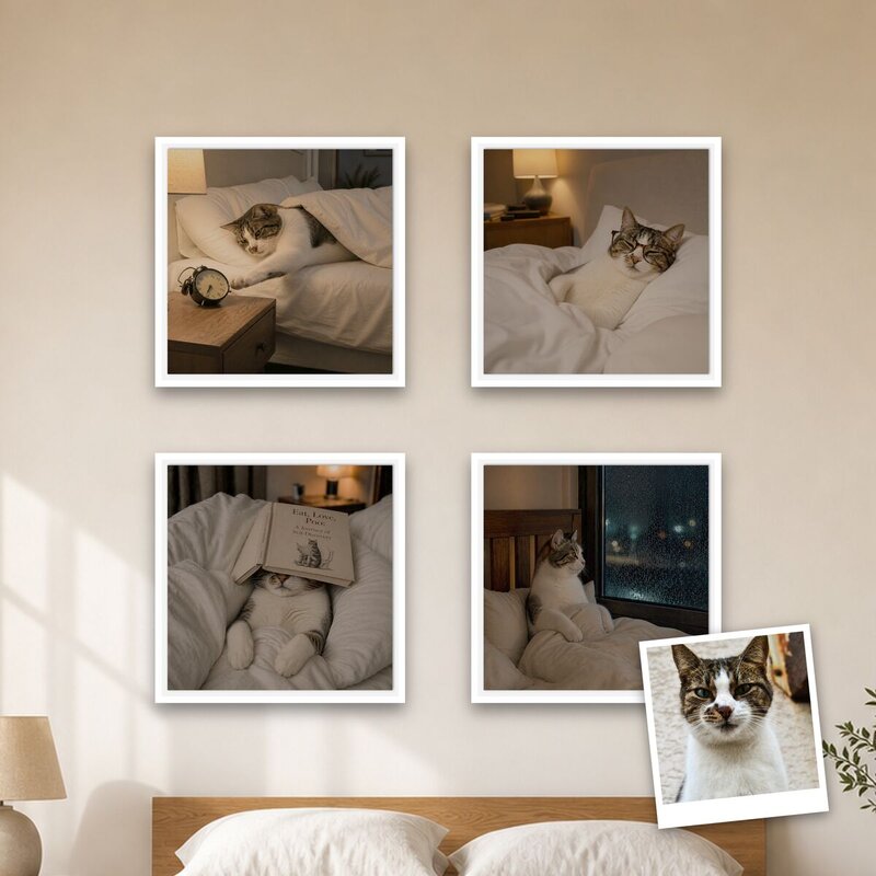 Do Not Disturb pet portrait canvas in a real room