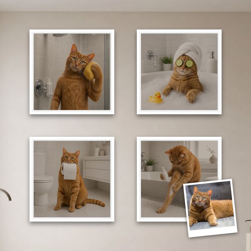 The Big Soak pet portrait canvas in a real room