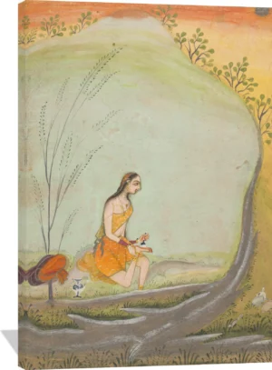 A Lady Applying Henna to Her Foot