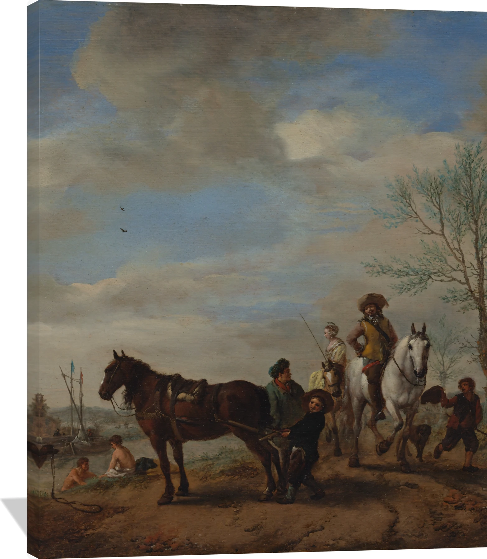 A Man and a Woman on Horseback