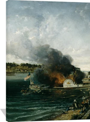 Burning of the Sidewheeler Henry Clay