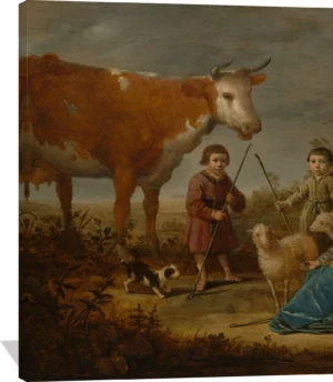 Children and a Cow