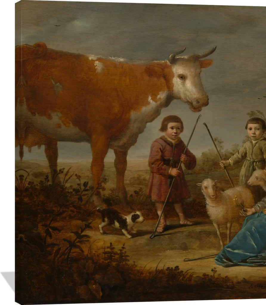 Children and a Cow