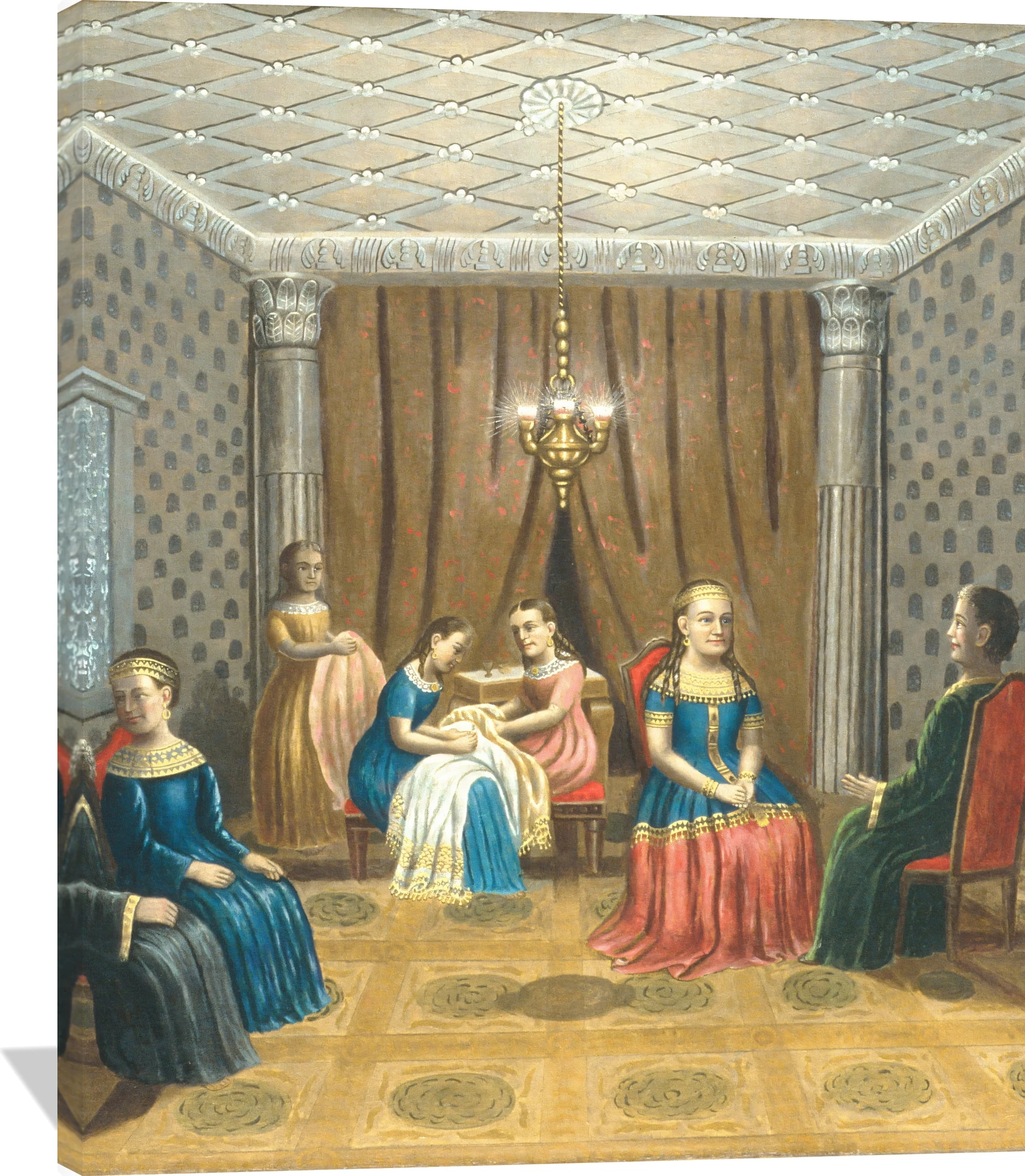 Egyptian Scene (possibly Moses and Zipporah)