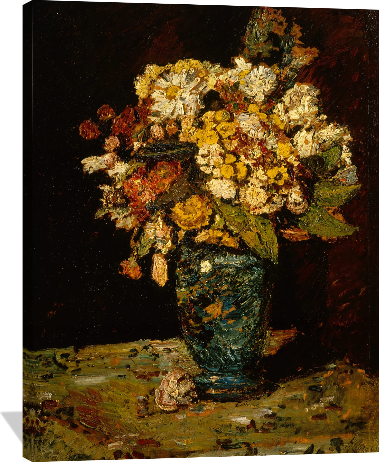 Flowers in a Blue Vase