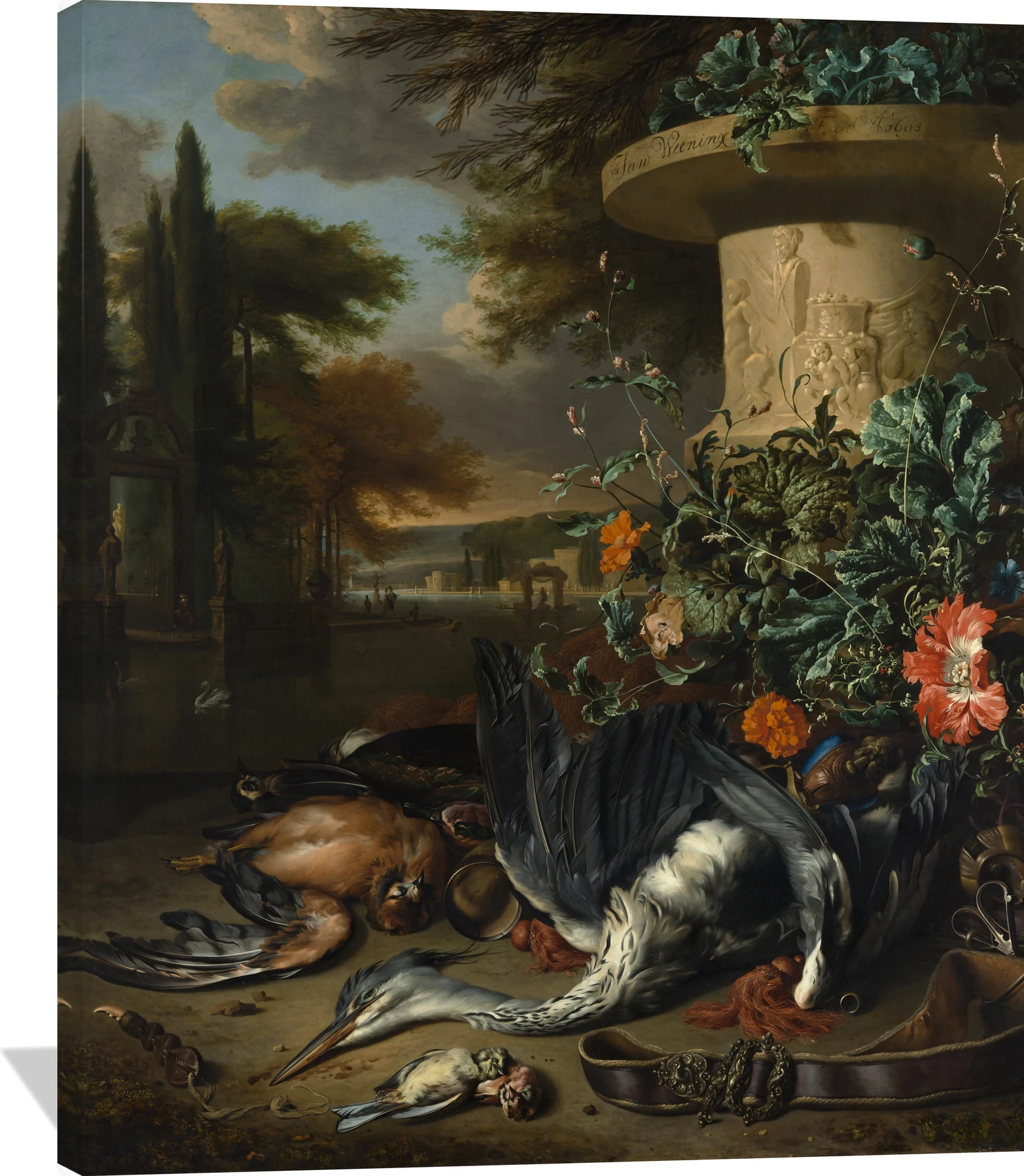 Gamepiece with a Dead Heron