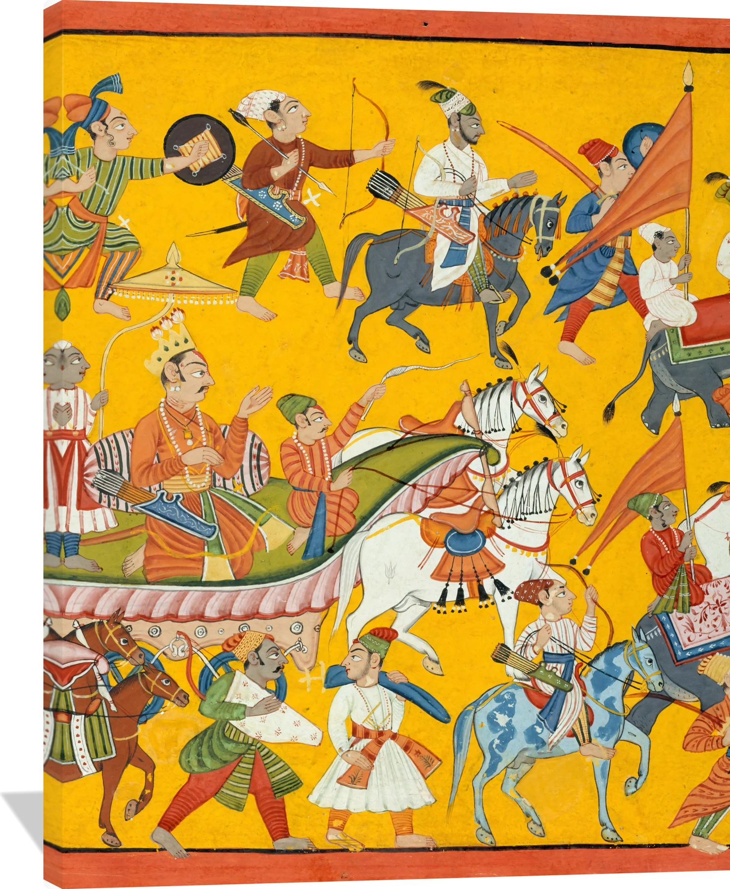 King Dasaratha and His Retinue Proceed to Rama's Wedding: Folio from the Shangri Ramayana Series (Style II)