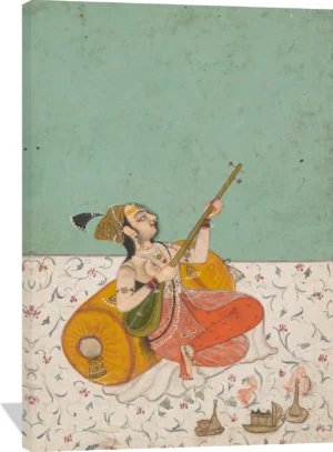 Lady Musician Playing a Sitar