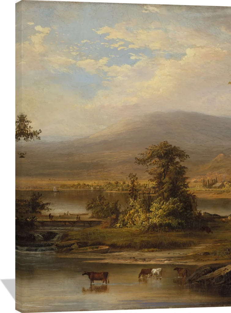 Landscape with Cows Watering in a Stream