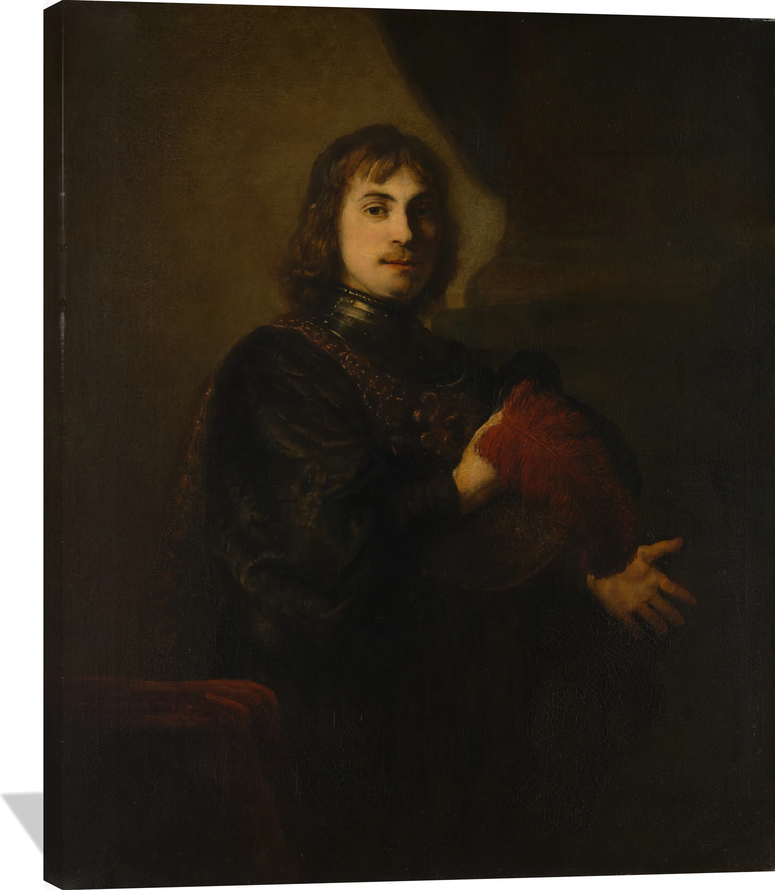 Portrait of a Man with a Breastplate and Plumed Hat