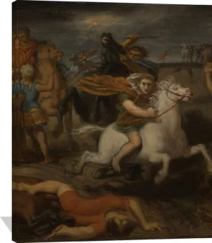 Scene from the Gallic Wars: The Gaul Littavicus, Betraying the Roman Cause, Flees to Gergovie to Support Vercingétorix