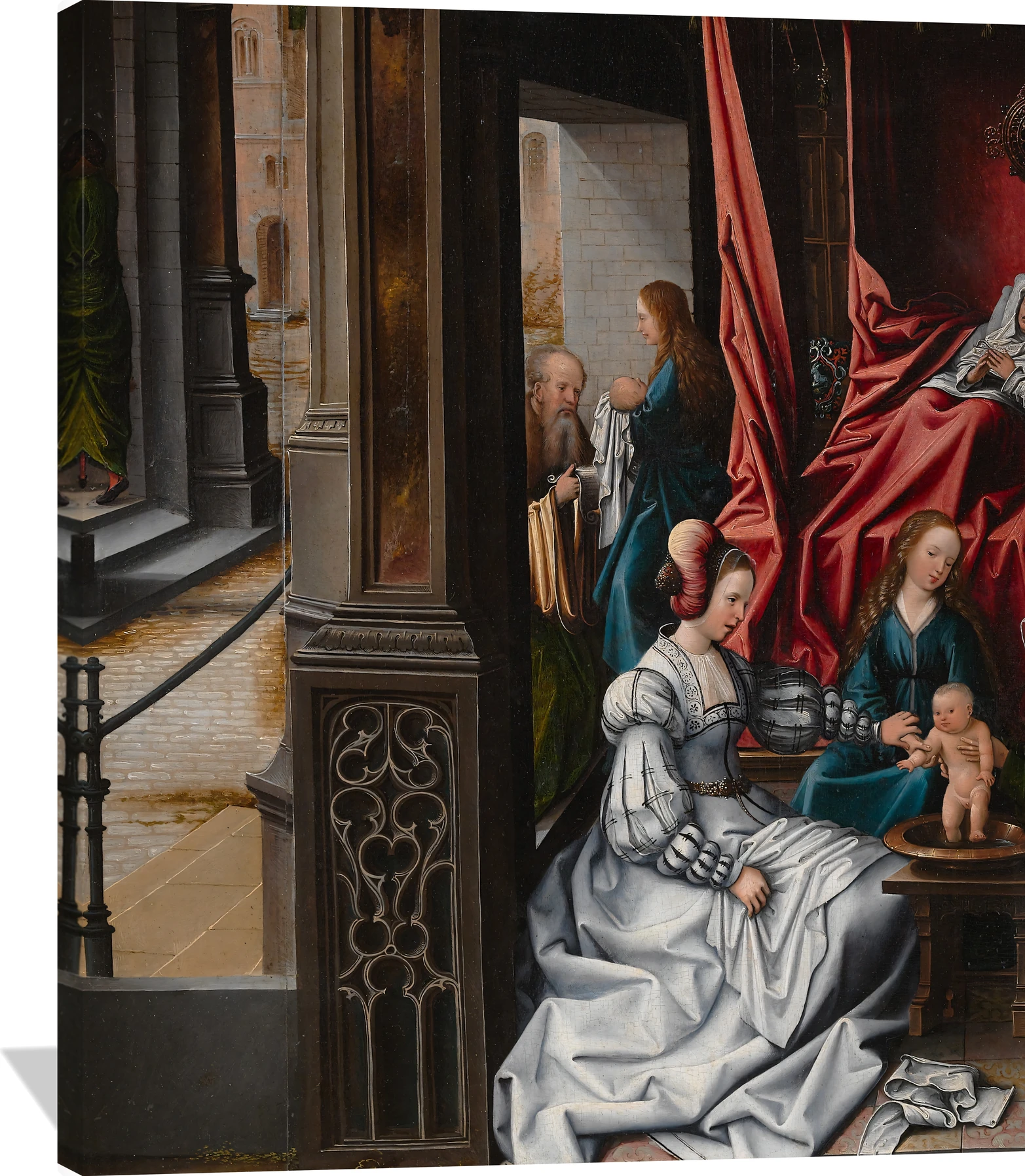 The Birth and Naming of Saint John the Baptist; (reverse) Trompe-l'oeil with Painting of The Man of Sorrows