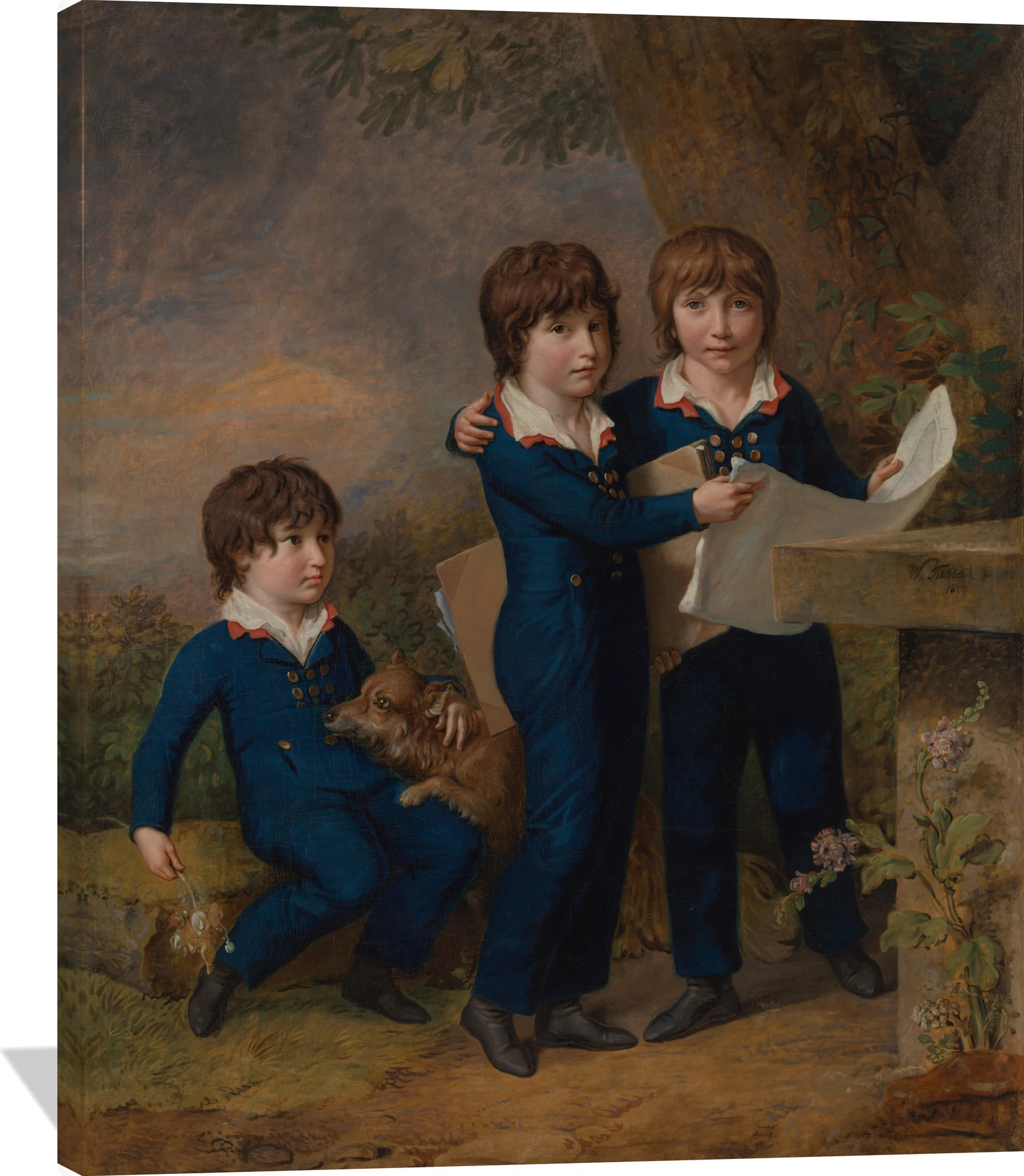 The Children of Martin Anton Heckscher: Johann Gustav Wilhelm Moritz (1797–1865), Carl Martin Adolph (1796–1850), and Leopold (born 1792)