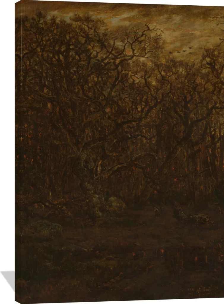 The Forest in Winter at Sunset