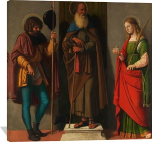 Three Saints: Roch, Anthony Abbot, and Lucy