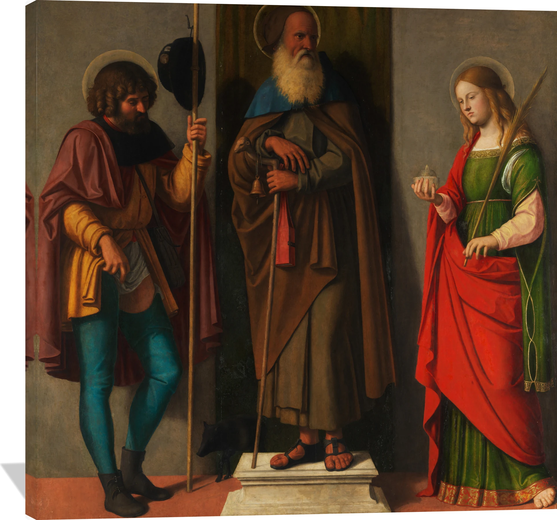 Three Saints: Roch, Anthony Abbot, and Lucy