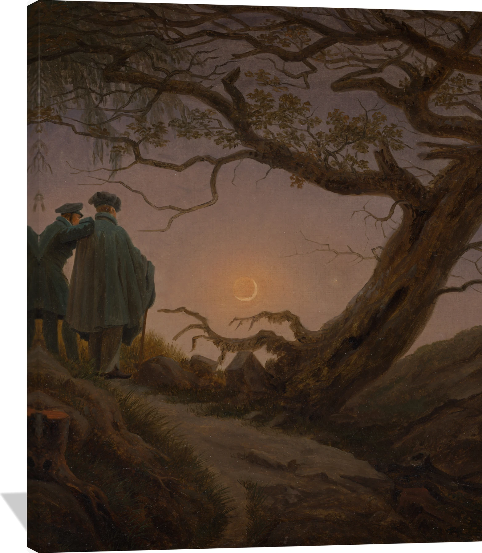 Two Men Contemplating the Moon