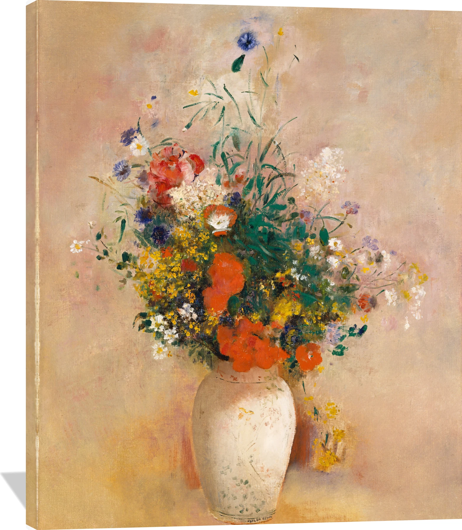 Vase of Flowers (Pink Background)