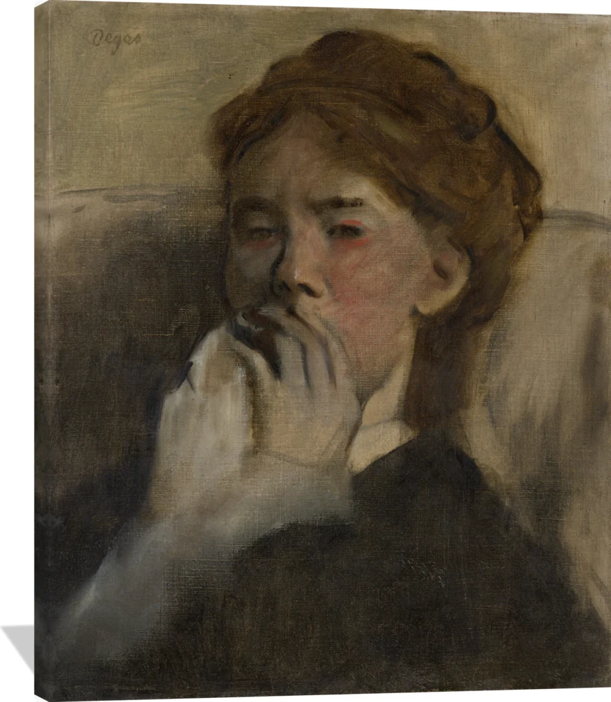 Young Woman with Her Hand over Her Mouth