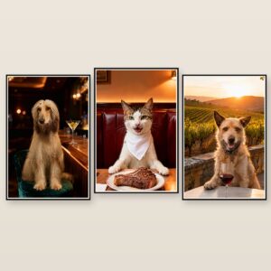 Happy Hour pet portrait canvas