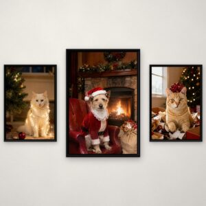 Merry Mischief pet portrait canvas