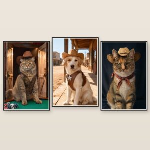 New Sheriff in Town pet portrait canvas