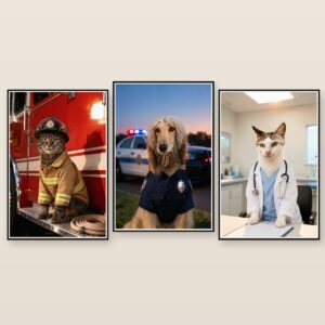 On Duty pet portrait canvas