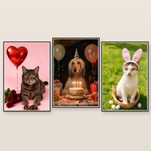 Party Animal pet portrait canvas
