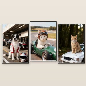 Pole Position pet portrait canvas