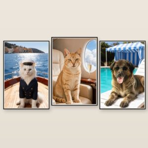 The High Life pet portrait canvas