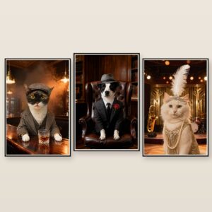 The Roaring Twenties pet portrait canvas