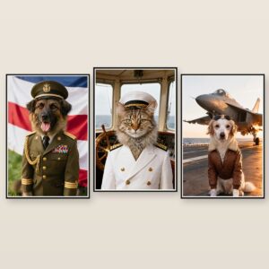 Top Brass pet portrait canvas