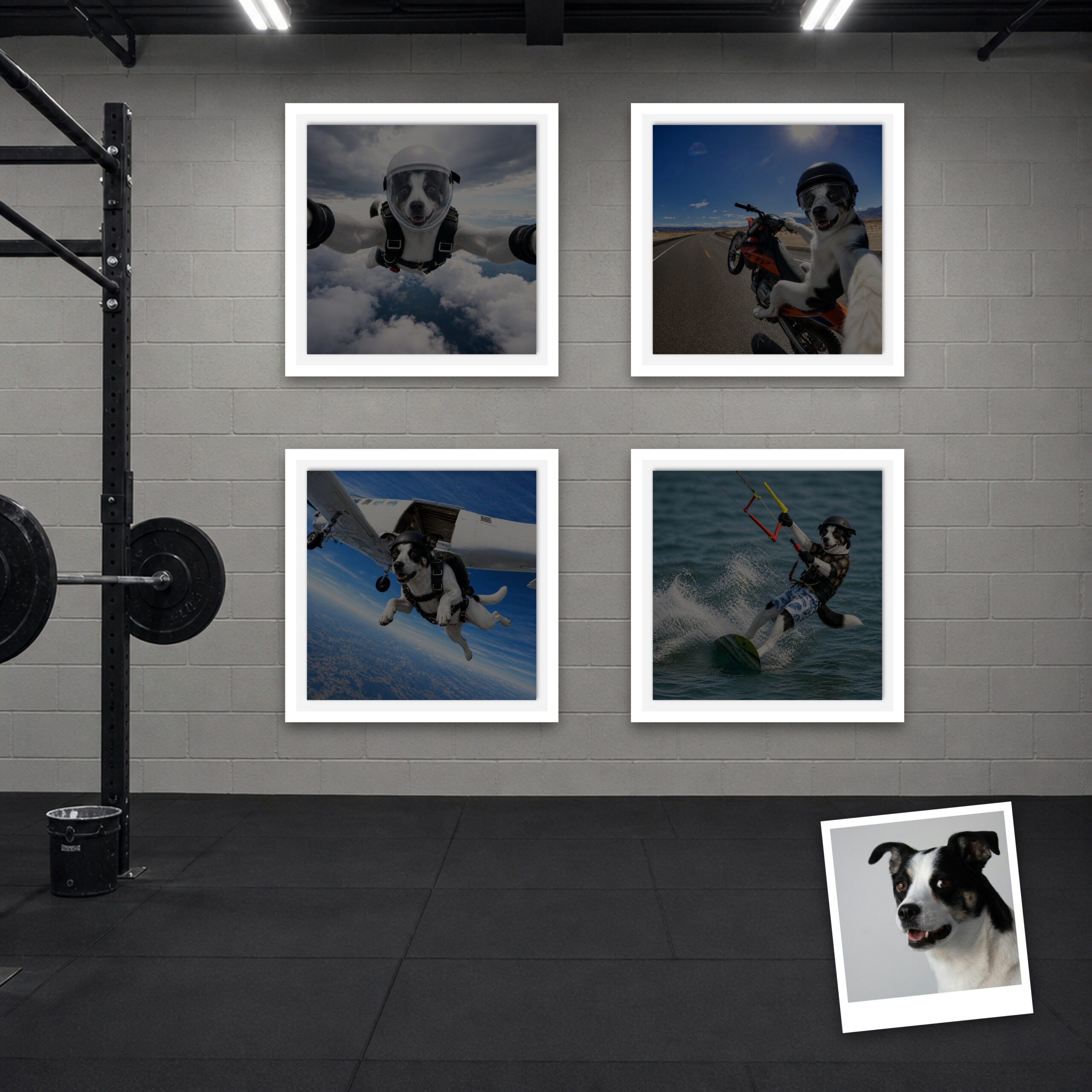 Off the Leash pet portrait canvas