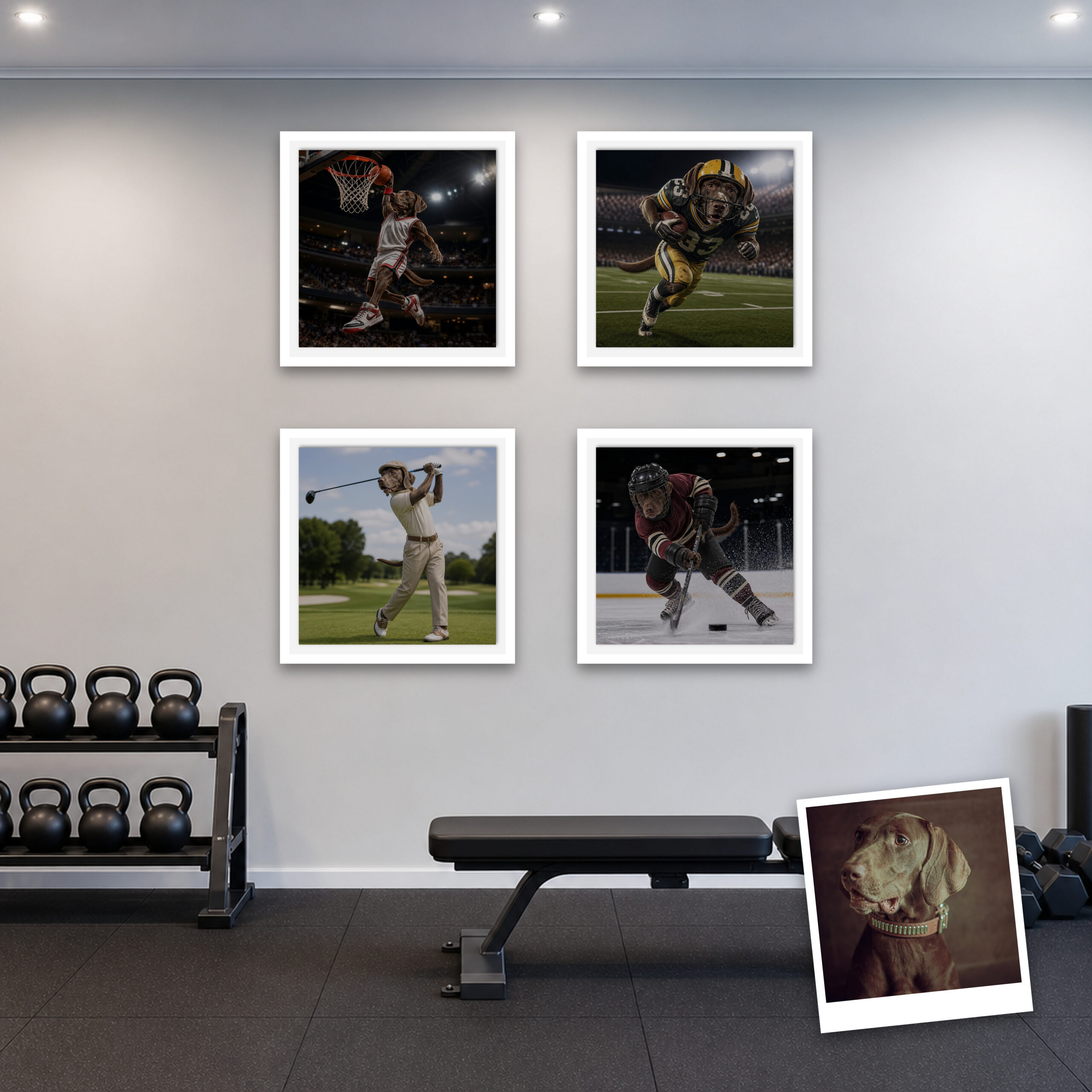 Game Day pet portrait canvas