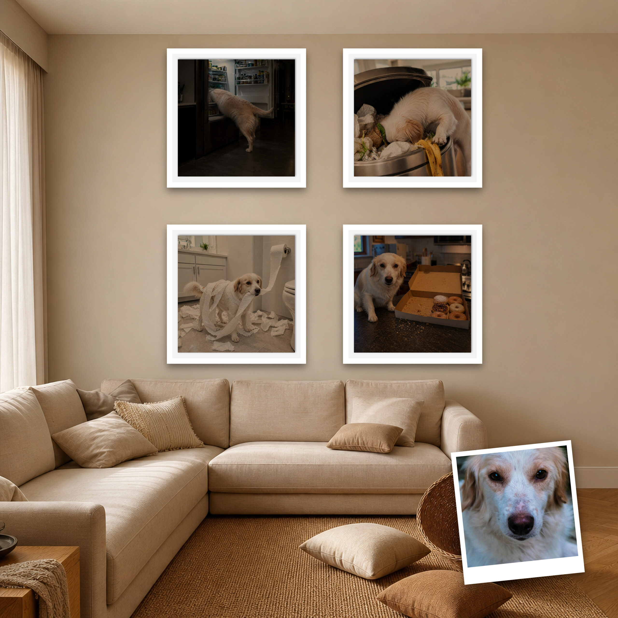 The Usual Suspect pet portrait canvas