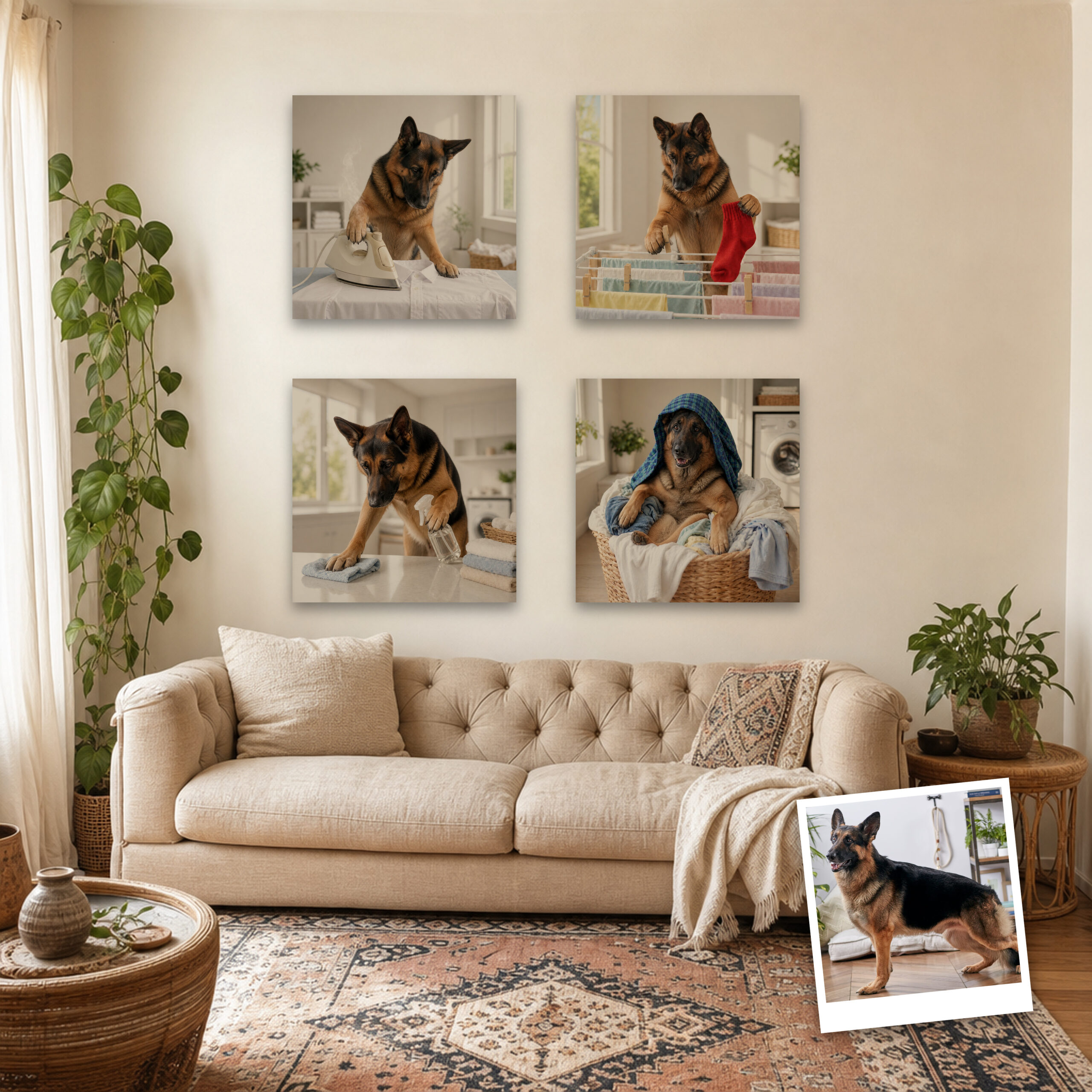 The Glow Up pet portrait canvas