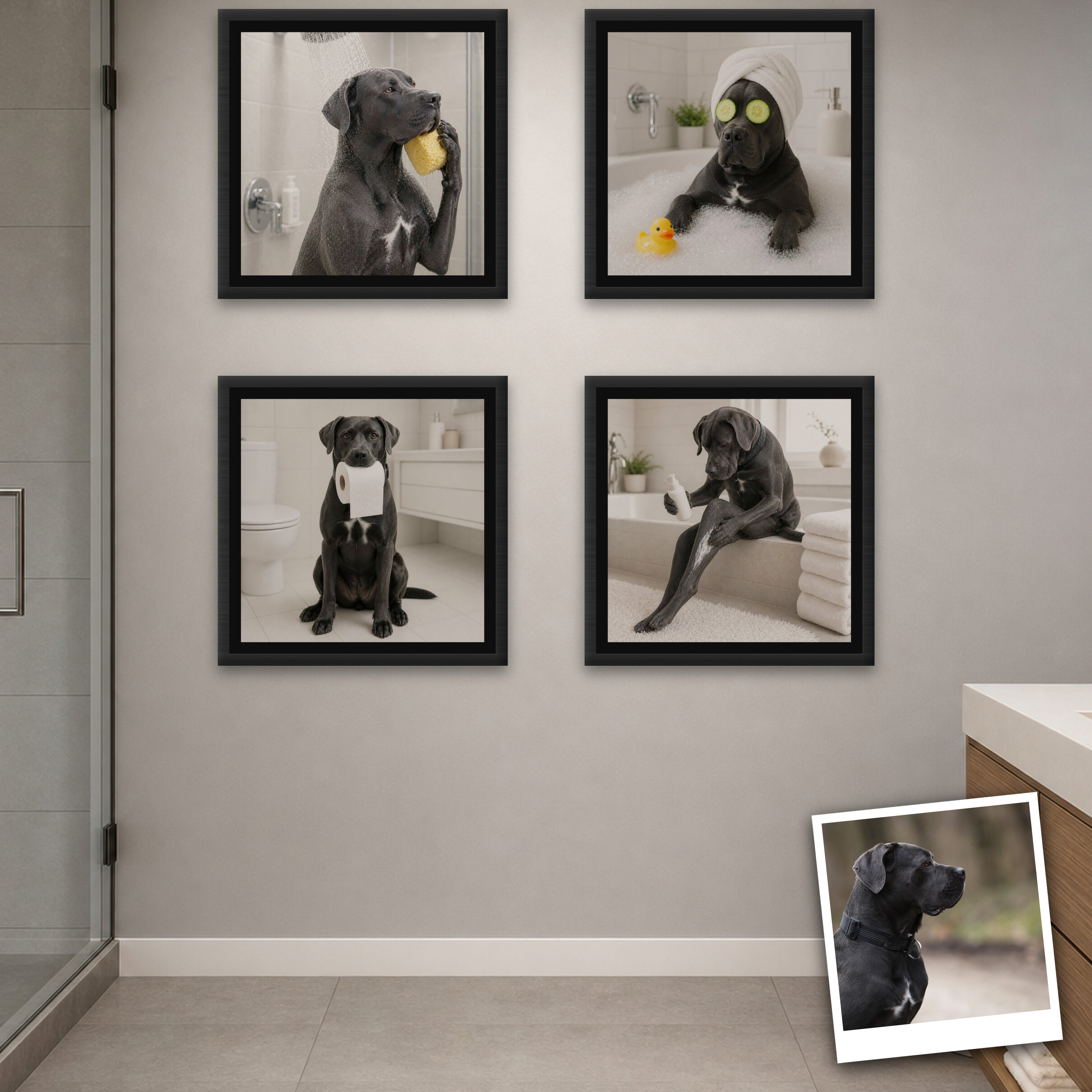 The Big Soak — pet portrait room mockup