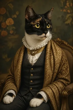 Noble Gentleman: custom cat portrait in The Masterpiece style