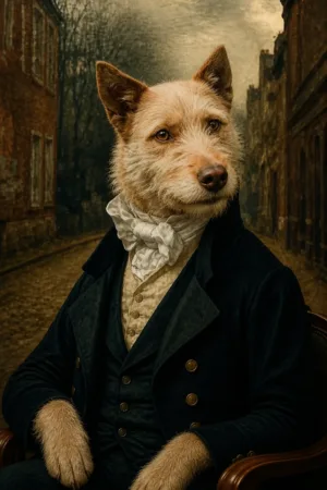 Regency Stroll: custom dog portrait in The Masterpiece style