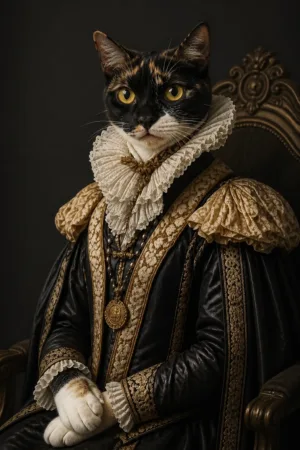 Renaissance Duke: custom cat portrait in The Masterpiece style