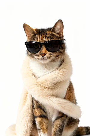 Couture Shoot: custom cat portrait in the Cover Star style