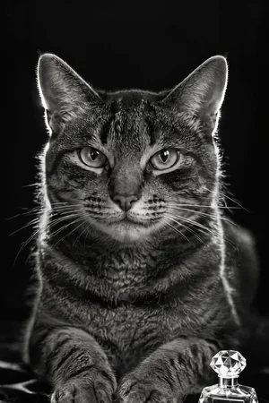 Perfume Campaign: custom cat portrait in the Cover Star style