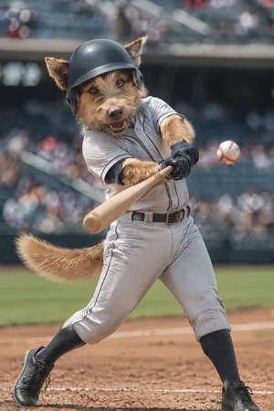 Home Run: custom dog portrait in the Game Day style