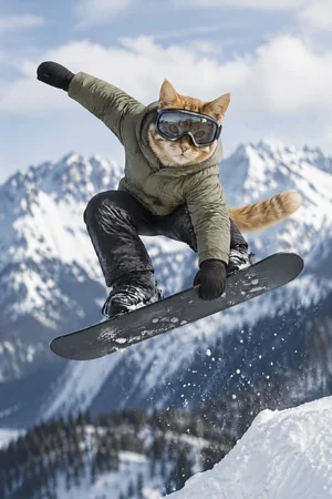 Snowboard Air: custom cat portrait in the Game Day style