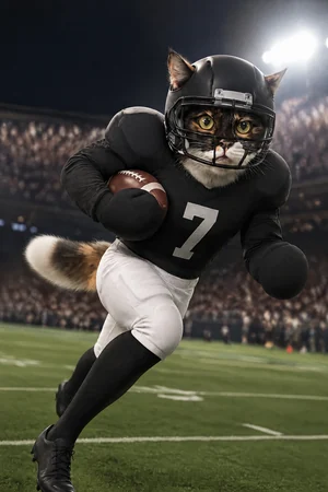 Touchdown: custom cat portrait in the Game Day style