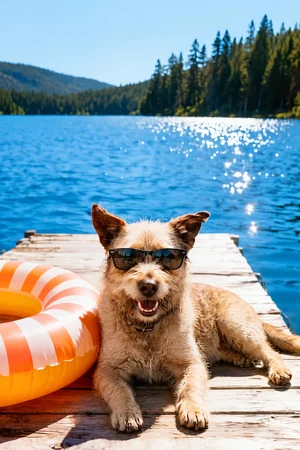 Gone Fishing pet portrait style