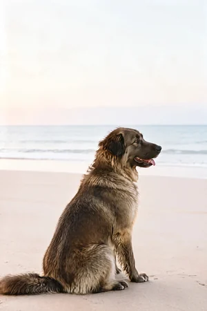 Looking Out to Sea: custom dog portrait in the In Loving Memory style