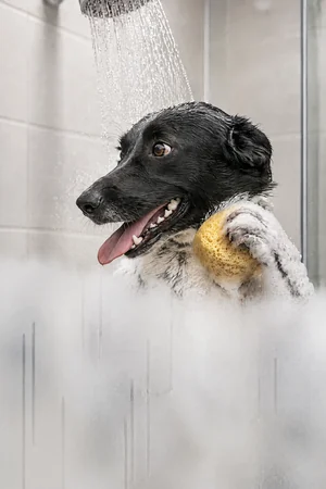 The Big Soak pet portrait style