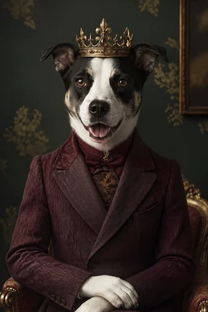 Victorian Gentleman: custom dog portrait in The Masterpiece style