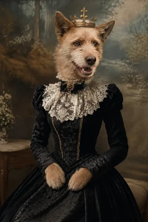 Victorian Lady: custom dog portrait in The Masterpiece style